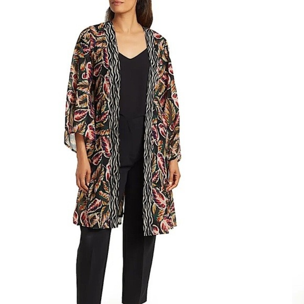 VINCE CAMUTO Duster Swim Coverup Kimono Island Tunic Top 3/4 Quarter Sleeve